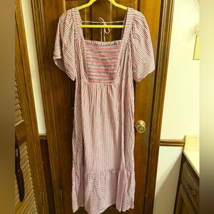 open lace back dress Ladies Retro Mod Vintage Red White and Blue Dress 18 / Red